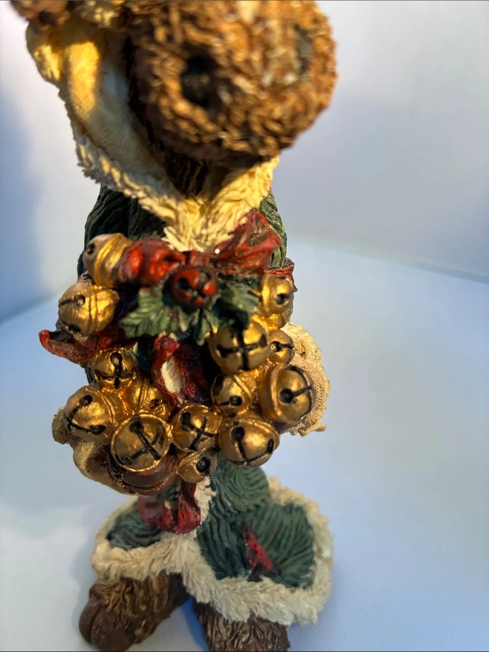 Boyds Bears Brown Moose in Red Hat with Gold Bells Holiday Figurine